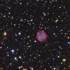 PN NGC 7139 in Cepheus: mit C9.25 bei 1500mm; uvir-Filter; 117x20 sec; Canon 750da; vom 14.07.24; ca. bortle 5 wegen zenitnah im NO; Norden = oben;