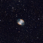 First Light aus der Kiste - ein schneller M27  mit dem Seestar-Mini-Observatorium ;-)